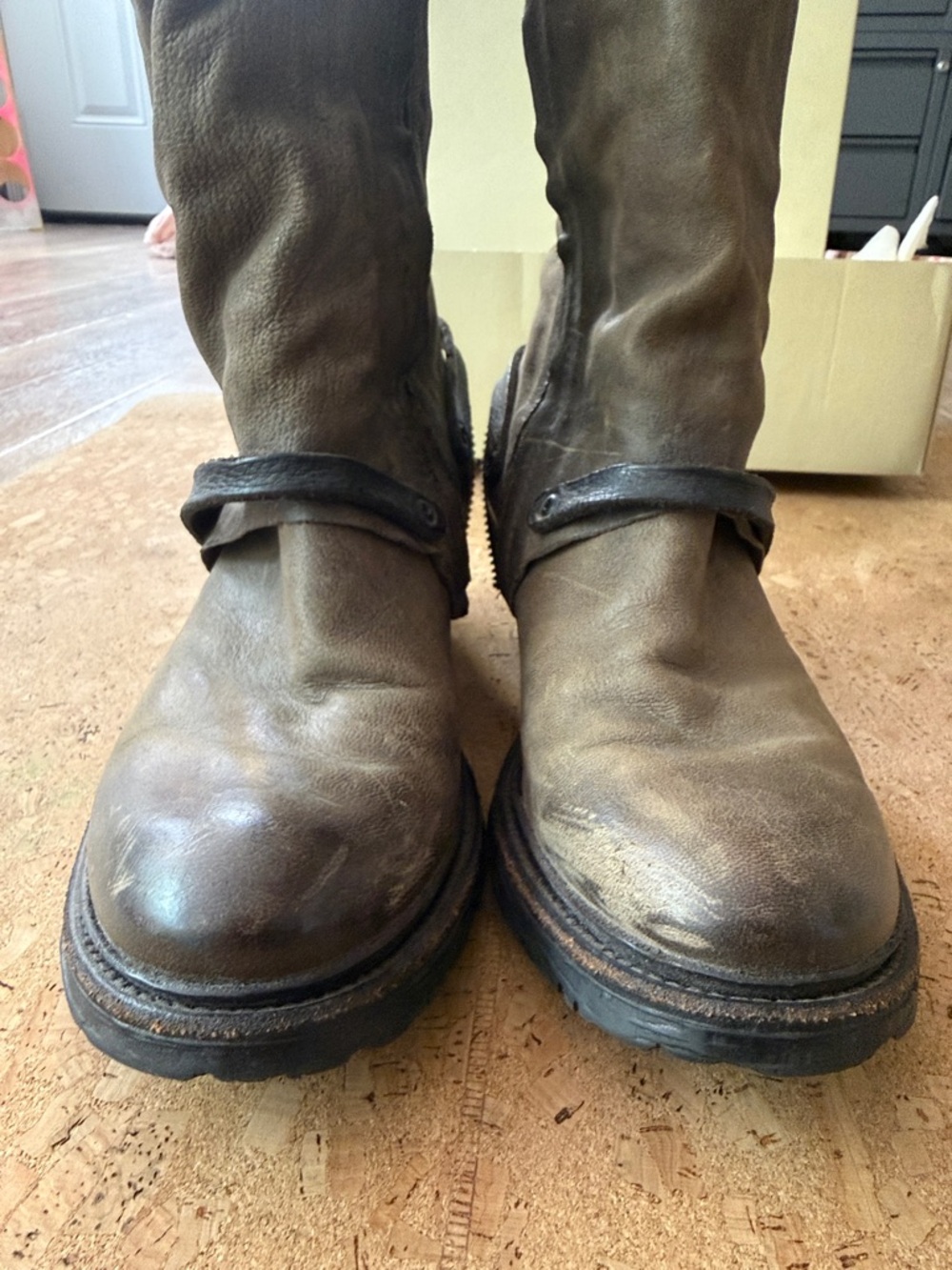 A.S.98 Cayden boots in Smoke+Nero Size 38 8 Distressed Leather Ankle Boots - Picture 7 of 12